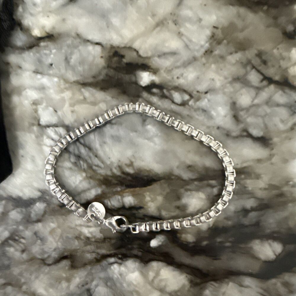 Nikola Valenti Inspired Collection Silver Plated Square Link Bracelet & Earrings